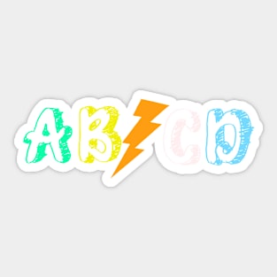 ABCD , back to school, colorful design Sticker